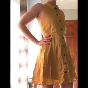 Mustard yellow halter dress